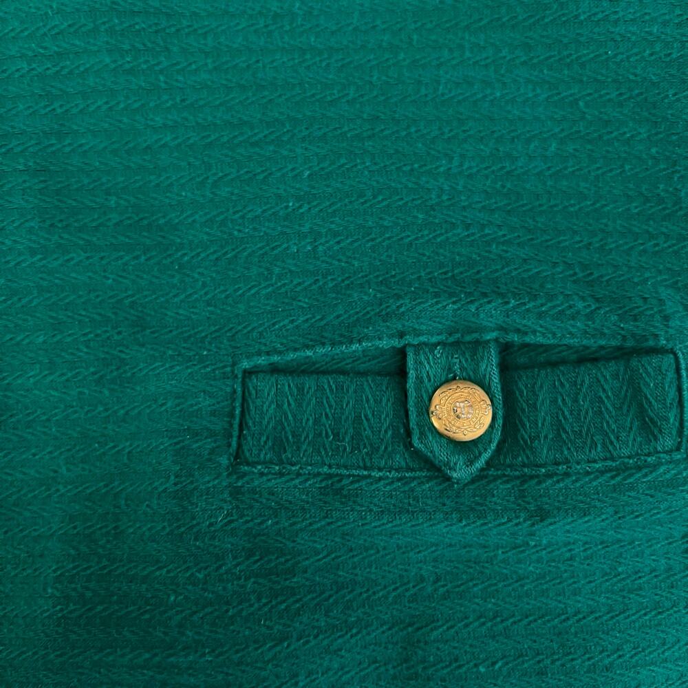 Vintage Talbots Sweater Womens XL Teal Cotton Waffle Knit Mock Neck Longline 90s - Picture 5 of 7